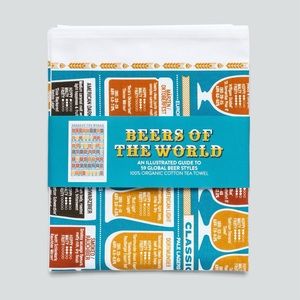 Beers of the World Kitchen Tea Towel-NWT